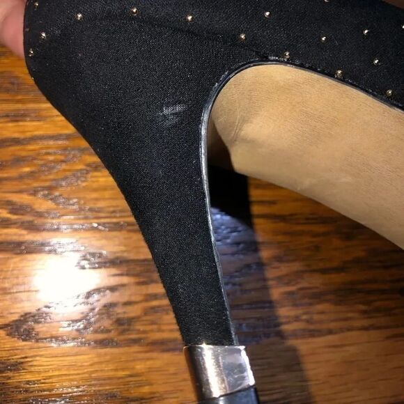 Apt. 9 Hour Hand Black with Gold Stone Studs High Heels Size 7.5 - Picture 9 of 13
